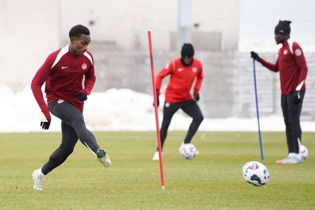 Fußball, Nationalteam Kanada Training Canada v Ecuador - International Friendly, Länderspiel, Nationalmannschaft Match Training Practice Richie Laryea 22 of Canada during the Training Practice before the International Friendly match between Canada and Ecuador at BMO Field Stadium. on November 11, 2025 in Toronto, Ontario. (Photo by Leonardo Ramirez Eyepix Group) Copyright: xLeonardoxRamirez xEyepixxGroupx LR-11112025-00152