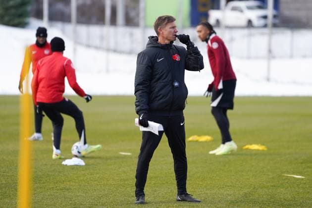 Fußball, Nationalteam Kanada Training Canada v Ecuador - International Friendly, Länderspiel, Nationalmannschaft Match Training Practice Head coach Jesse Marsch during the Training Practice before the International Friendly match between Canada and Ecuador at BMO Field Stadium. on November 11, 2025 in Toronto, Ontario. (Photo by Leonardo Ramirez Eyepix Group) Copyright: xLeonardoxRamirez xEyepixxGroupx LR-11112025-09914