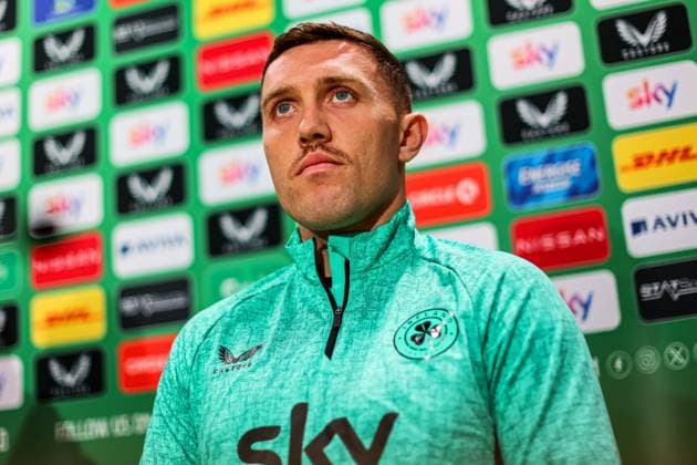 Fußball, Nationalteam Irland Pressekonferenz Republic of Ireland press conference, PK, Pressekonferenz FAI HQ, Abbotstown, Dublin 12 11 2025 Dara O™Shea Dara O™Shea 12 11 2025  Copyright: x INPHO RyanxByrnex RB1_2472