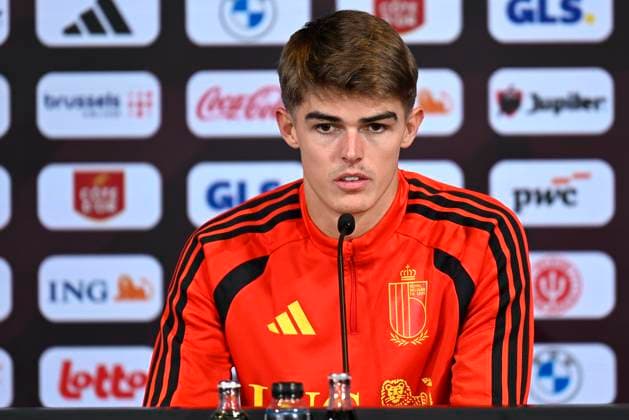 Kazakhstan v Belgium - FIFA World Cup, WM, Weltmeisterschaft, Fussball 2026 UEFA Qualifier - Media Activities 12 11 2025 TUBIZE, BELGIUM - NOVEMBER 12 : De Ketelaere Charles midfielder of Belgium talking to the press during a press conference, PK, Pressekonferenz at the Football Center Base Camp ahead of the FIFA World Cup 2026 European Qualifiers match between Kazakhstan and Belgium on November 12, 2025 in Tubize, Belgium, 12 11 2025 Tubize Belgium  Copyright: xJanxDexMeuleneirx