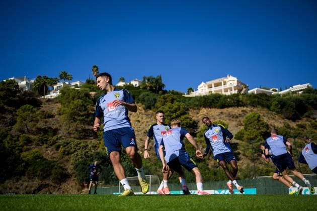 251112 Roony Bardghji of the Swedish national football team during a training session on November 12, 2025 in Marbella. Photo: Joel Marklund BILDBYRAN kod JM JM0747 bbeng fotboll football soccer fotball vm-kval FIFA World Cup, WM, Weltmeisterschaft, Fussball qualifier träning practice training sverige sweden sverige a Copyright: JOELxMARKLUND BB251112JM006