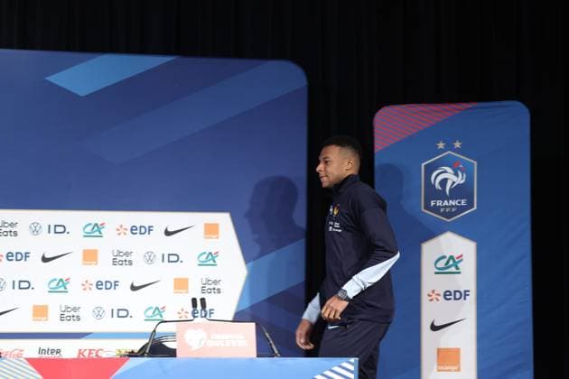 Fußball, Nationalteam Frankreich Pressekonferenz Foot EDF : Conférence de presse de Kylian Mbappé PHOTOPQR LE PARISIEN Olivier Arandel ; Paris ; 12 11 2025 ; Paris, France Mercredi 12 novembre 2025 Football Équipe de France Conférence de presse avant la rencontre France - Ukraine Kylian Mbappé LP Olivier Arandel Paris, France, nov 12th 2025. France national team, Nationalteam press conference, PK, Pressekonferenz before France-Ukraine