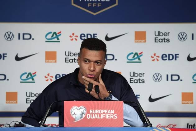Fußball, Nationalteam Frankreich Pressekonferenz Foot EDF : Conférence de presse de Kylian Mbappé PHOTOPQR LE PARISIEN Olivier Arandel ; Paris ; 12 11 2025 ; Paris, France Mercredi 12 novembre 2025 Football Équipe de France Conférence de presse avant la rencontre France - Ukraine Kylian Mbappé LP Olivier Arandel Paris, France, nov 12th 2025. France national team, Nationalteam press conference, PK, Pressekonferenz before France-Ukraine