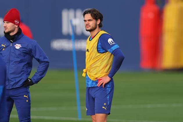 Training RB Leipzig Bundesliga Leipzig, 12.11.2025, Trainingszentrum am Cottaweg, Saison 2025 2026, Fußball, Männer, 1. Bundesliga , Training RB Leipzig , Im Bild: Max Finkgräfe ,