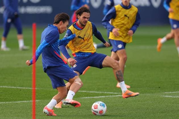 Training RB Leipzig Bundesliga Leipzig, 12.11.2025, Trainingszentrum am Cottaweg, Saison 2025 2026, Fußball, Männer, 1. Bundesliga , Training RB Leipzig , Im Bild: Max Finkgräfe ,