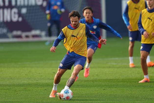 Training RB Leipzig Bundesliga Leipzig, 12.11.2025, Trainingszentrum am Cottaweg, Saison 2025 2026, Fußball, Männer, 1. Bundesliga , Training RB Leipzig , Im Bild: Max Finkgräfe ,