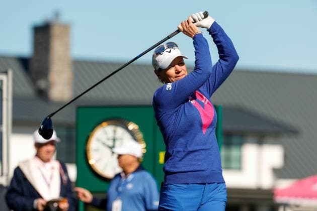 November 12, 2025, Belleair, Florida, USA: LPGA, Golf Damen pro golfer Annika Sorenstam tees off on the 10th hole during The ANNIKA driven by Gainbridge Pro-Am at the Pelican Golf Club at on Wednesday, Nov. 12, 2025, in Belleair. Belleair USA - ZUMAs70_ 20251112_zan_s70_014 Copyright: xJeffereexWoox