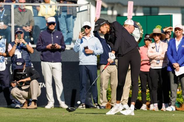 November 12, 2025, Belleair, Florida, USA: Kai Trump, the granddaughter of President Trump, tees off on the 10th hole during The ANNIKA driven by Gainbridge Pro-Am at the Pelican Golf Club at on Wednesday, Nov. 12, 2025, in Belleair. Belleair USA - ZUMAs70_ 20251112_zan_s70_024 Copyright: xJeffereexWoox