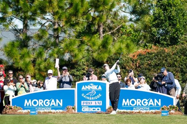 November 12, 2025, Belleair, Florida, USA: Indiana Fever guard Caitlin Clark hits an iron shot on the 12th hole during The ANNIKA driven by Gainbridge Pro-Am at the Pelican Golf Club at on Wednesday, Nov. 12, 2025, in Belleair. Belleair USA - ZUMAs70_ 20251112_zan_s70_032 Copyright: xJeffereexWoox
