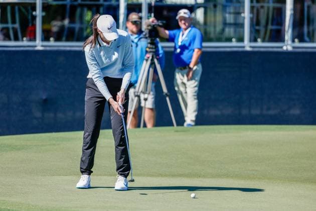 November 12, 2025, Belleair, Florida, USA: Indiana Fever guard Caitlin Clark putts on the 12th hole during The ANNIKA driven by Gainbridge Pro-Am at the Pelican Golf Club at on Wednesday, Nov. 12, 2025, in Belleair. Belleair USA - ZUMAs70_ 20251112_zan_s70_034 Copyright: xJeffereexWoox