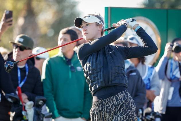 November 12, 2025, Belleair, Florida, USA: LPGA, Golf Damen pro golfer Nelly Korda hits off the tee on hole one during The ANNIKA driven by Gainbridge Pro-Am at the Pelican Golf Club at on Wednesday, Nov. 12, 2025, in Belleair. Belleair USA - ZUMAs70_ 20251112_zan_s70_005 Copyright: xJeffereexWoox