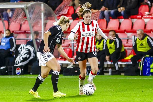 EINDHOVEN , 12 11-2025 , De Herdgang , season 2025 2026 , UEFA Womens Europa League football , round of 16 1nd leg between PSV and Eintracht Frankfurt (women) , Picture shows PSV player Liz Rijsbergen. PSV - Eintracht Frankfurt (women)  x31997695x Copyright: