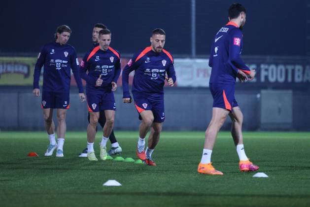 Croatia training session: FIFA World Cup, WM, Weltmeisterschaft, Fussball 2026 Qualifiers Mislav Orsic and Nikola Vlasic of Croatia during the training session at HNK Rijeka Stadium in Rijeka, Croatia, on November 12, 2025.  NelxPavletic PIXSELL