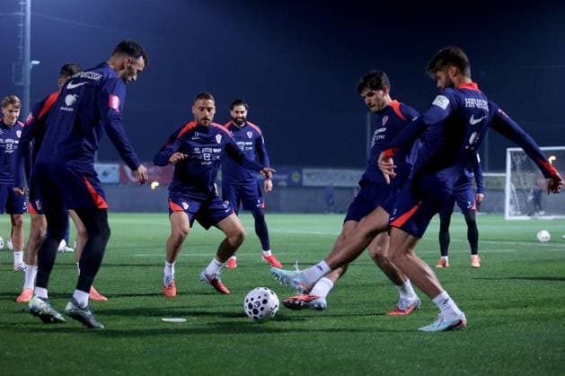 Croatia training session: FIFA World Cup, WM, Weltmeisterschaft, Fussball 2026 Qualifiers Ivan Perisic, Nikola Vlasic, Igor Matanovic and Duje Caleta Car of Croatia during the training session at HNK Rijeka Stadium in Rijeka, Croatia, on November 12, 2025.  NelxPavletic PIXSELL