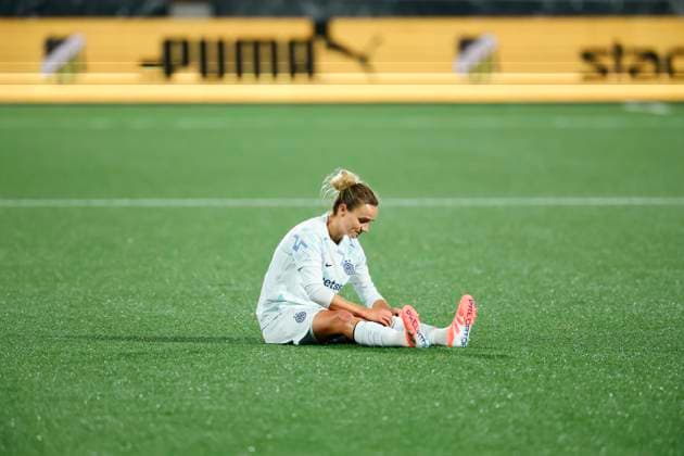 GOTHENBURG, SWEDEN 20251112 Inter s Lina Magull and Benedetta Glionna are saddened after the loss in Wednesday s women s European Cup football match between BK Häcken FF and Inter which ended 1-0 at Bravida Arena (Hisingen Arena). GÖTEBORG SWEDEN x9200x