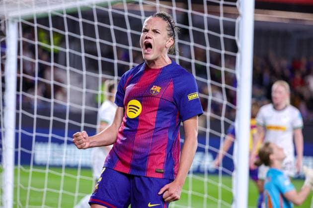 251112 UWCL Barcelona vs OH Leuven Irene Paredes (2) of Barcelona celebrating her goal (3-0) during the soccer match between Barcelona (ESP) and OH Leuven (BEL), match day 3 of league phase of 2025-2026 season of UEFA Womens Champions League , on Wednesday 12 November 2025 in Barcelona, Spain. PHOTO SPORTPIX Sevil OKTEM BARCELONA Estadi Johan Cruyff SPAIN  Copyright: xSportpix.bex xSevilxOktemxSevilxOktemx