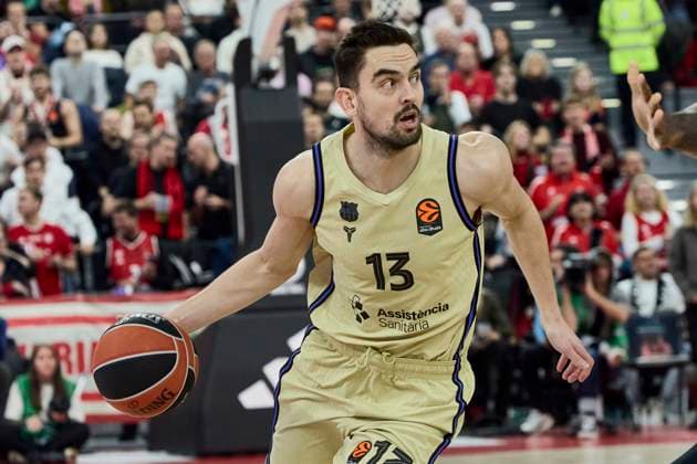 Turkish Airlines EuroLeague Basketball, FC Bayern Munich Basketball vs FC Barcelona, Barca München FC Bayern Basketball, Munich FC Bayern Basketball, Barcelona FC, 2025-11-12 in München (SAP Garden) SATORANSKY Tomas (FC Barcelona Guard (Nr.13) (BAR13)) sportworld München SAP Garden Bayern Deutschland