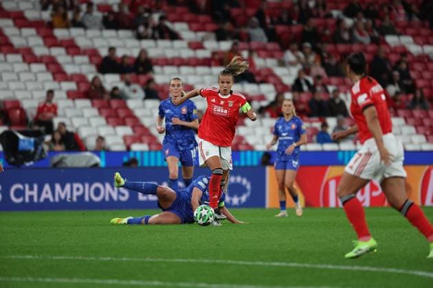 Anna Gasper ( SL Benfica Womens team ) in action during the match between SL Benfica and FC Twente, valid for UEFA WomenÕs Champions League 2025 26 at Est‡dio do Lisboa e Benfica on 12 November 2025. Lisbon Est‡dio do Sport Lisboa e Benfica Lisbon Portugal Copyright: xIMAGOx xPRIMExSPORTSxIMAGESx xFILIPExOLIVEIRAx