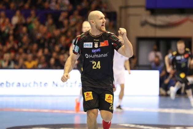 12.11.2025, xgox, Handball - EHF Champions League SC Magdeburg - HC Zagreb v.l. Christian O Sullivan (Magdeburg, 24) Jubel, Torjubel, jubelt ueber das Tor, celebrate the goal, celebration Magdeburg