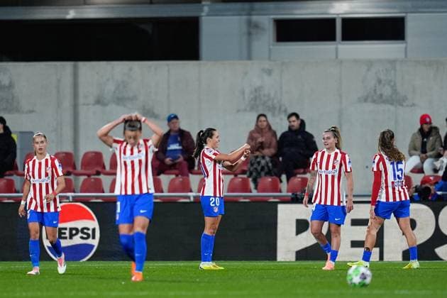November 12, 2025, Alcala De Henares, Madrid, Spain: Amaiur Sarriegi of Atletico Madrid celebrates a goal during the UEFA WomenÃ¢â‚¬â ¢s Champions League 2025 26 League Phase MD3, football match played between Atletico de Madrid and Juventus FC at Centro Deportivo Alcala de Henares on November 12, 2025, in Alcala de Henares, Madrid, Spain. Alcala De Henares Spain - ZUMAa181 20251112_zaa_a181_322 Copyright: xDennisxAgyemanx