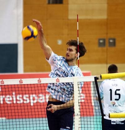 Marius BUECHI (Dachau), He Volleyball Bundesliga 2025 26 TSV Haching Muenchen vs ASV Dachau, Geothermie Arena, Unterhaching, 12.11.25 Copyright: WolfgangxFehrmann