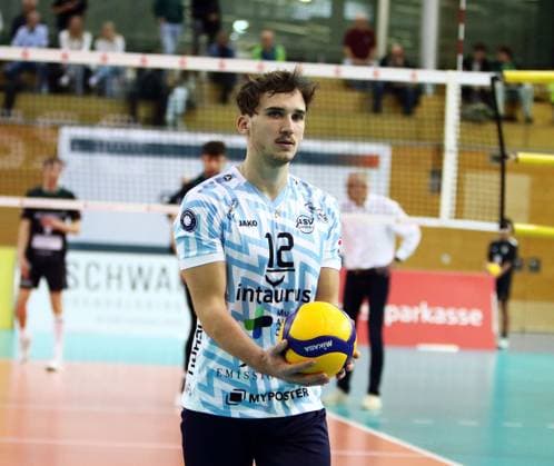Tobias BESENBOECK (Dachau), He Volleyball Bundesliga 2025 26 TSV Haching Muenchen vs ASV Dachau, Geothermie Arena, Unterhaching, 12.11.25 Copyright: WolfgangxFehrmann