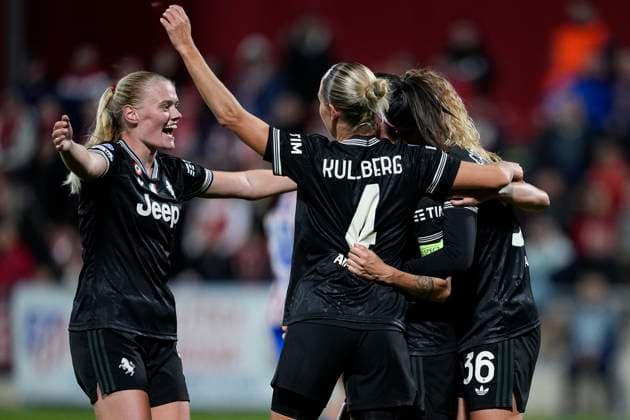 November 12, 2025, Alcala De Henares, Madrid, Spain: Barbara Bonansea of Juventus celebrates a goal during the UEFA WomenÃ¢â‚¬â ¢s Champions League 2025 26 League Phase MD3, football match played between Atletico de Madrid and Juventus FC at Centro Deportivo Alcala de Henares on November 12, 2025, in Alcala de Henares, Madrid, Spain. Alcala De Henares Spain - ZUMAa181 20251112_zaa_a181_340 Copyright: xOscarxJ.xBarrosox