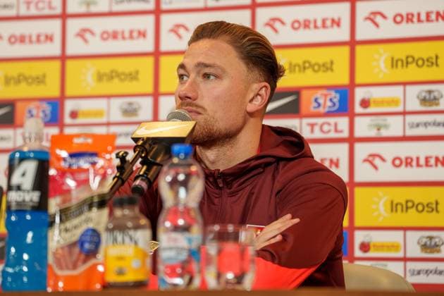 Matty Cash seen during Official Conference during november 2025 international break of Polish national team, Nationalteam (Lukasz Germaniuk Ball Raw Images) Warsaw PGE Narodowy Poland Copyright: xLukaszxGermaniukx DSC06747