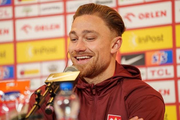 Matty Cash seen during Official Conference during november 2025 international break of Polish national team, Nationalteam (Lukasz Germaniuk Ball Raw Images) Warsaw PGE Narodowy Poland Copyright: xLukaszxGermaniukx DSC06761
