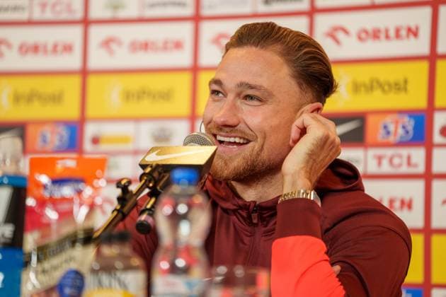 Matty Cash seen during Official Conference during november 2025 international break of Polish national team, Nationalteam (Lukasz Germaniuk Ball Raw Images) Warsaw PGE Narodowy Poland Copyright: xLukaszxGermaniukx DSC06776