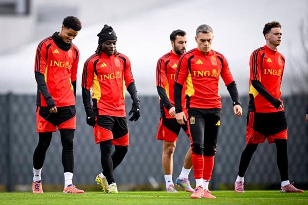 Kazakhstan v Belgium - FIFA World Cup, WM, Weltmeisterschaft, Fussball 2026 UEFA Qualifier - Media Activities 13 11 2025 TUBIZE, BELGIUM - NOVEMBER 13 : Players of Belgium pictured during a training session of the Belgian National Football team prior to the FIFA World Cup 2026 European Qualifiers match between Kazakhstan and Belgium on November 13, 2025 in Tubize, Belgium, 13 11 2025  Copyright: xTomasxSiskx