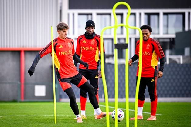 Kazakhstan v Belgium - FIFA World Cup, WM, Weltmeisterschaft, Fussball 2026 UEFA Qualifier - Media Activities 13 11 2025 TUBIZE, BELGIUM - NOVEMBER 13 : De Ketelaere Charles midfielder of Belgium pictured during a training session of the Belgian National Football team prior to the FIFA World Cup 2026 European Qualifiers match between Kazakhstan and Belgium on November 13, 2025 in Tubize, Belgium, 13 11 2025  Copyright: xTomasxSiskx