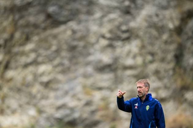 251113 Head coach Graham Potter of the Swedish national football team during a training session on November 13, 2025 in Marbella. Photo: Joel Marklund BILDBYRAN kod JM JM0748 bbeng fotboll football soccer fotball vm-kval FIFA World Cup, WM, Weltmeisterschaft, Fussball qualifier träning practice training sverige sweden sverige a Copyright: JOELxMARKLUND BB251113JM027