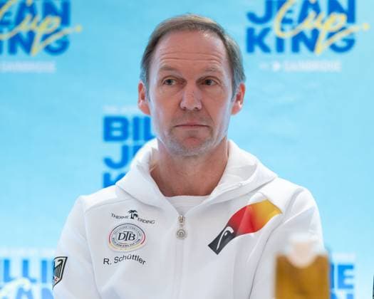Billie Jean King Cup 2025 Play-Offs, TC Ismaning, Muenchen, Deutschland, Team Germany Pressekonferenz, press conference, PK, Pressekonferenz Mannschaftskapitaen Rainer Schuettler *** Billie Jean King Cup 2025 Play Offs, TC Ismaning, Munich, Germany, Team Germany Press conference, press conference,Team captain Rainer Schuettler Copyright: xJuergenxHasenkopfx