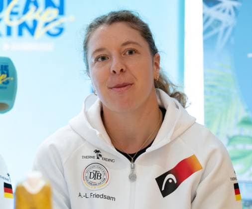 Billie Jean King Cup 2025 Play-Offs, TC Ismaning, Muenchen, Deutschland, Team Germany Pressekonferenz, press conference, PK, Pressekonferenz Anna-Lena Friedsam(GER) Tennis - Billie Jean King Cup 2025 - ITF Billie Jean King Cup - TC Ismaning - Ismaning - Bayern - Deutschland - 13 November 2025. Copyright: xJuergenxHasenkopfx