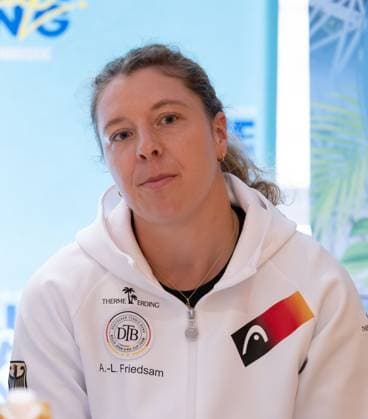 Billie Jean King Cup 2025 Play-Offs, TC Ismaning, Muenchen, Deutschland, Team Germany Pressekonferenz, press conference, PK, Pressekonferenz Anna-Lena Friedsam Copyright: xJuergenxHasenkopfx