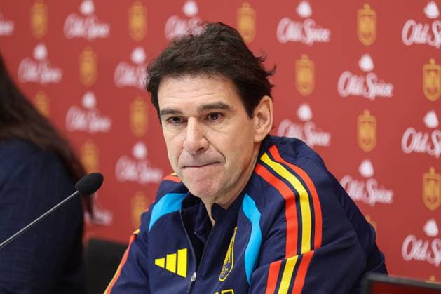 November 13, 2025, Las Rozas, Madrid, SPAIN: Aitor Karanka, Director of Development for Spain attends a press conference, PK, Pressekonferenz on the partnership agreement between Old Spice and the Spanish National Football Team prior to the 2026 World Cup qualifying matches against Georgia and Turkey, at the Ciudad del Futbol, in Las Rozas, Madrid, Spain, on November 13, 2025. Las Rozas SPAIN - ZUMAa181 20251113_zaa_a181_007 Copyright: xIrinaxR.xHipolitox
