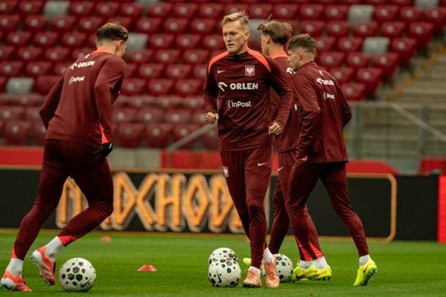 Karol Swiderski seen during Training session during november 2025 international break of Polish national team, Nationalteam (Kazimierz Koper Ball Raw Images) Warsaw PGE Narodowy Poland Copyright: xKazimierzxKoperx DSC02370