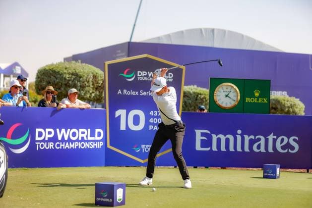 DUBAI, UNITED ARAB EMIRATES - 13.11.2025: Daniel HILLIER (NZL) DP World Tour Championship Dubai at Jumeirah Golf Estates on November 13, 2025 in Dubai, United Arab Emirates.
