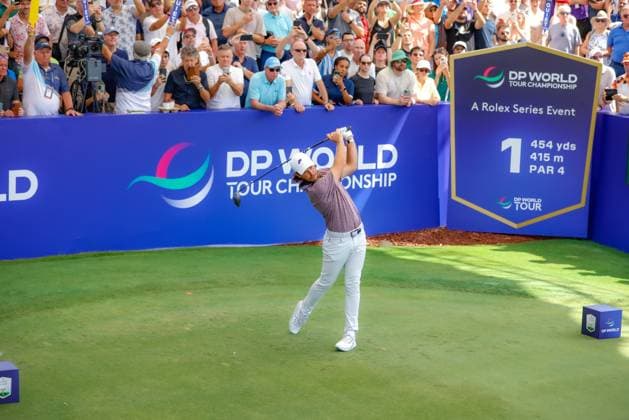 DUBAI, UNITED ARAB EMIRATES - 13.11.2025: Tommy FLEETWOOD (ENG) DP World Tour Championship Dubai at Jumeirah Golf Estates on November 13, 2025 in Dubai, United Arab Emirates.