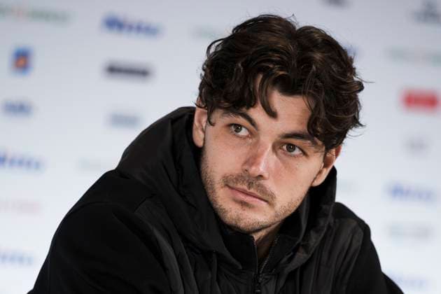 Nitto ATP, Tennis Herren Finals 2025 - Day Five Taylor Fritz of USA speaks during a press conference, PK, Pressekonferenz at the end of his round robin singles match against Alex de Minaur of Australia during day five of the Nitto ATP Finals 2025. Alex de Minaur won 7-6(3), 6-3. Turin Italy Copyright: xNicolòxCampox