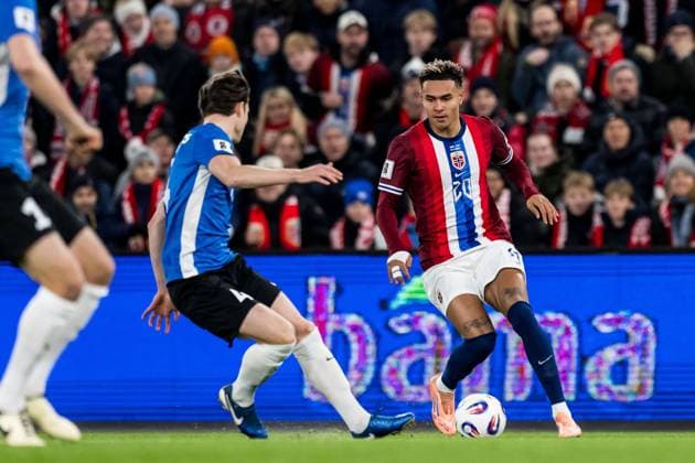 251113 Antonio Nusa of Norway during the FIFA World Cup, WM, Weltmeisterschaft, Fussball Qualifier football match between Norway and Estonia on November 13, 2025 in Oslo. Photo: Vegard Grott BILDBYRAN kod VG VG0831 bbeng fotball football soccer fotboll fifa world cup qualifiers european qualifiers 2026 uefa world cup qualifiers vm-kvalifisering vm kvalik vm kval norge norway estland estonia Copyright: VEGARDxGRoTT BB251113VG020