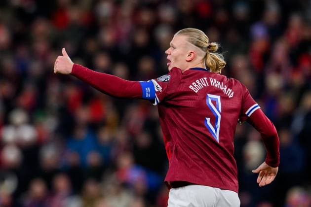 251113 Erling Braut Haaland of Norway during the FIFA World Cup, WM, Weltmeisterschaft, Fussball Qualifier football match between Norway and Estonia on November 13, 2025 in Oslo. Photo: Vegard Grott BILDBYRAN kod VG VG0831 bbeng fotball football soccer fotboll fifa world cup qualifiers european qualifiers 2026 uefa world cup qualifiers vm-kvalifisering vm kvalik vm kval norge norway estland estonia Copyright: VEGARDxGRoTT BB251113VG033