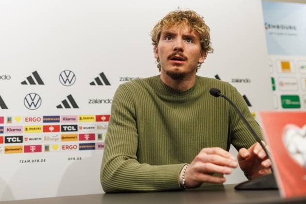 Nick Woltemade (Deutschland), Pressekonferenz, Luxemburg vs Deutschland, Fussball, WM Qualifikation Europa, 09. Spieltag, Saison 2025 2026, 13.11.2025 Luxemburg vs Deutschland, Fussball, WM Qualifikation Europa, 09. Spieltag, Saison 2025 2026, 13.11.2025 Copyright: xEibner-Pressefoto AlexanderxNeisx EP_ANS