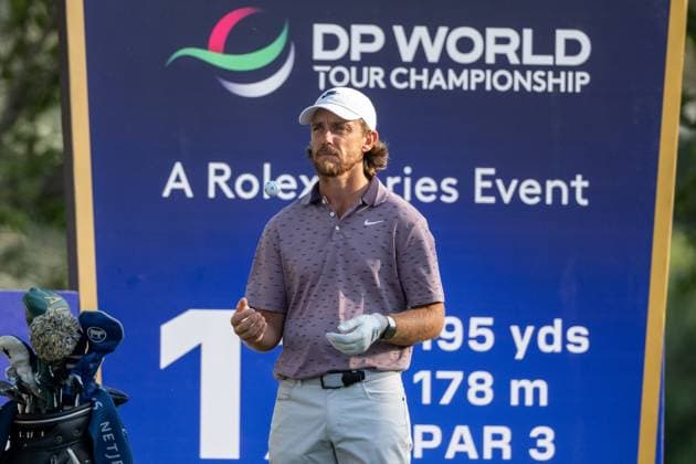 Tommy Fleetwood (ENG) Round 1 of the DP World Tour Championship 2025, held at the Jumeirah Golf Estate, Earth Course, Dhabi, United Arab Emerites. 13-16 November 2025. Dubai United Arab Emerites DP World Tour, Dp World Tour Championship 2025, Golf x11290x