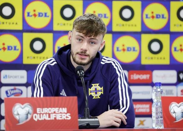 Northern Ireland Training Thursday, Kosicka Futbalova Arena, Kosice, Slovakia 13 11 2025 Conor Bradley Conor Bradley 7 11 2025  Copyright: x INPHO JonathanxPorterx 131125JP1NorthernIreland065