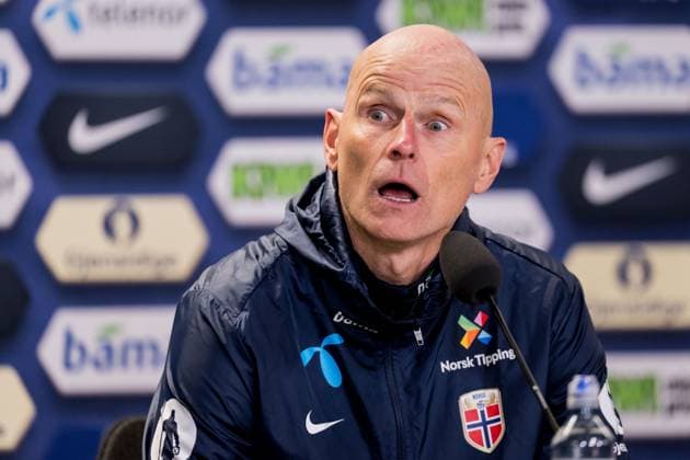 251113 Head coach Stale Solbakken of Norway during the press conference, PK, Pressekonferenz after the FIFA World Cup, WM, Weltmeisterschaft, Fussball Qualifier football match between Norway and Estonia on November 13, 2025 in Oslo. Photo: Marius Simensen BILDBYRAN COP 238 VG0831 bbeng fotball football soccer fotboll fifa world cup qualifiers european qualifiers 2026 uefa world cup qualifiers vm-kvalifisering vm kvalik vm kval norge norway estland estonia Copyright: MARIUSxSIMENSEN BB251113BB465
