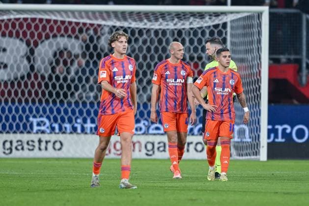 13.11.2025, Fussball, Testspiel, Saison 2025 2026, Twente Enschede - FC Schalke 04, Ben Weber (FC Schalke 04), Henning Matriciani (FC Schalke 04), Mauro Zalazar (FC Schalke 04) xRHR-FOTO YYx Copyright: KROEGER RHR-FOTOx RHR-FOTO YY