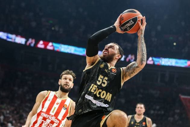Basketball, EuroLeague, Roter Stern Belgrad - AS Monaco Crvena zvezda v Monaco - Euroleague BELGRADE, SERBIA - NOVEMBER 13: Mike James (55) of Monaco in action during the Euroleague Week 11 basketball match between Crvena zvezda and Monaco at the Belgrade Arena in Belgrade, Serbia on November 13, 2025. Filip Stevanovic Anadolu Belgrade Serbia. Editorial use only. Please get in touch for any other usage.  Copyright: x2025xAnadoluxFilipxStevanovicx