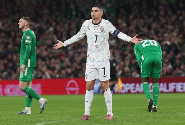 Cristiano Ronaldo of Portugal Republic of Ireland v Portugal, FIFA 2026 World Cup Qualifying, Group F, Football, Aviva Stadium, Dublin, Ireland - 13 Nov 2025Dublin Aviva Stadium Ireland EDITORIAL USE ONLY No use with unauthorised audio, video, data, fixture lists, club league logos or live services. Online in-match use limited to 120 images, no video emulation. No use in betting, games or single club league player publications.  Copyright: xLorrainexO Sullivan Shutterstockx 15759346as